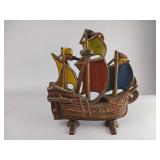 Cast Iron Painted Ship Doorstop