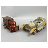 Two Vintage Style Wooden Toy Vehicles