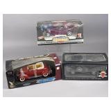 Three 1:18 Scale Die-Cast Plymouth Ford Model Cars