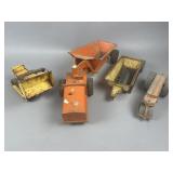 Four Vintage Pressed Steel Construction Toys