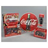 Five Coca-Cola Advertising Collectibles and Sign