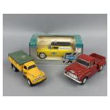 A Trio of Die-Cast Chevrolet and Ford Model Trucks