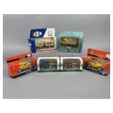 Collection Eight Boxed Die-Cast Trucks Taxi Models