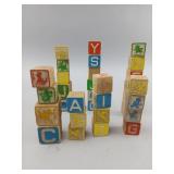 Wooden Alphabet Blocks with Printed Graphics