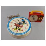 Minnie Mouse Wall Clock and Mickey Mouse Toy Radio