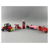 Die-Cast Metal Toy Vehicles and Gas Pump