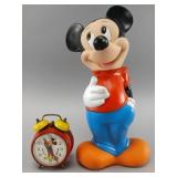 Mickey Mouse Alarm Clock and Coin Bank Set