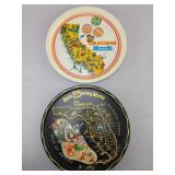 California and Florida Souvenir Metal Trays