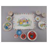 Colorful Painted Childrenï¿½s Tea Set with Tray