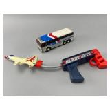 Die-Cast Greyhound Bus and Plastic Blast Jets Toy