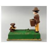 Painted Cast Iron Mechanical Monkey Bank