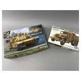 Tamiya Model Kits: M1A1 Abrams & US 2.5 Ton Truck