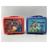 Transformers and He-Man Lunchboxes with Thermoses