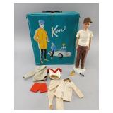 Vintage 1962 Mattel Ken Doll, Case, and Clothing