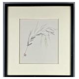 Japanese Brush Painting Wispy Leaves & Banners