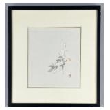 Japanese Brush Painting Vine with Birds