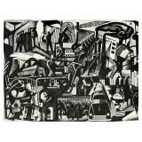 Industrial WPA Style Auto Factory Print