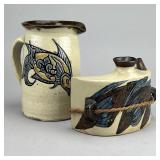 Japanese Tsuboya Ware Dachibin & Tokmuri