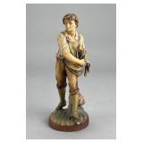South Tyrolean Wood Carving of Boy Sowing Seeds