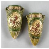 Pair of Japanese Chalkware Wall Pockets 1930s/40s