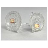 2 Early 19th C. Boston & Sandwich Glass Cup Plates