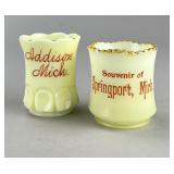 Springport & Addison MI 2 Historic Uranium Glass