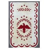 American Red & White Eagle Quilt 20th C