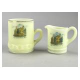 Homer MI 2 Historic Souvenir Uranium Glass