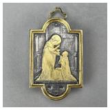 Gilt Sterling Miniature Christian Plaque or Medal