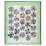 American Dresden Plate Quilt Late 20th C.