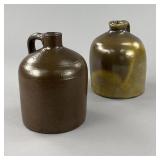 2 American Stoneware Crock Jugs