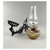 Victorian Style Cast Iron Wall Sconce Oil Lamp