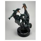 Donjo Medlevine (Am. b.1949) Sculpture of Dolphins