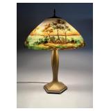 Arts & Crafts Jefferson Reverse Painted Glass Lamp