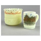 Mecosta & Remus MI 2 Historic Uranium Glass