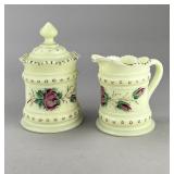 Heisey Uranium Glass Creamer & Sugar Bowl Set