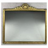 Gilt Wood & Gesso Mirror w Pierced Shell