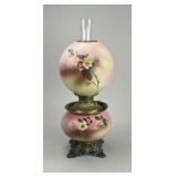Victorian Hand Painted Double Light Parlor Lamp