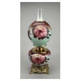 Victorian Hand Painted Electrified Parlor Lamp