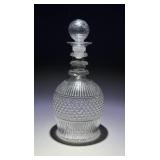 Sandwich Glass Mold Blown Decanter Early 19th C