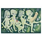 Shuzo Ikeda (JP 1922-2004) Woodblock Children