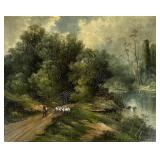 W.P. Wink (Am. 20th C.) Oil Painting Wabash River