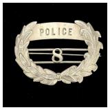 Keystone Cops Style Numbered Hat Badge