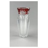 Mikasa Corinth Ruby & Clear Crystal Vase 11-3/4"