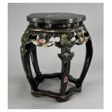 Chinese Republic Period Black Lacquered Drum Stool