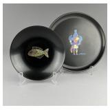 2 Couroc of Monterey CA Tray & Bowl