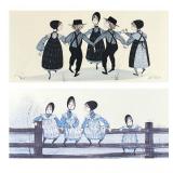 2 P. Buckley Moss (Am. 1933-2024) Amish Children