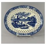 English Reticulated Transferware Platter 1820s