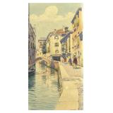 Early 20th C. Venetian Canal Scene Watercolor