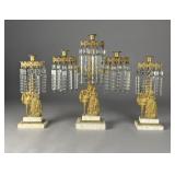 Gilt Brass American Girandole Set 1840s